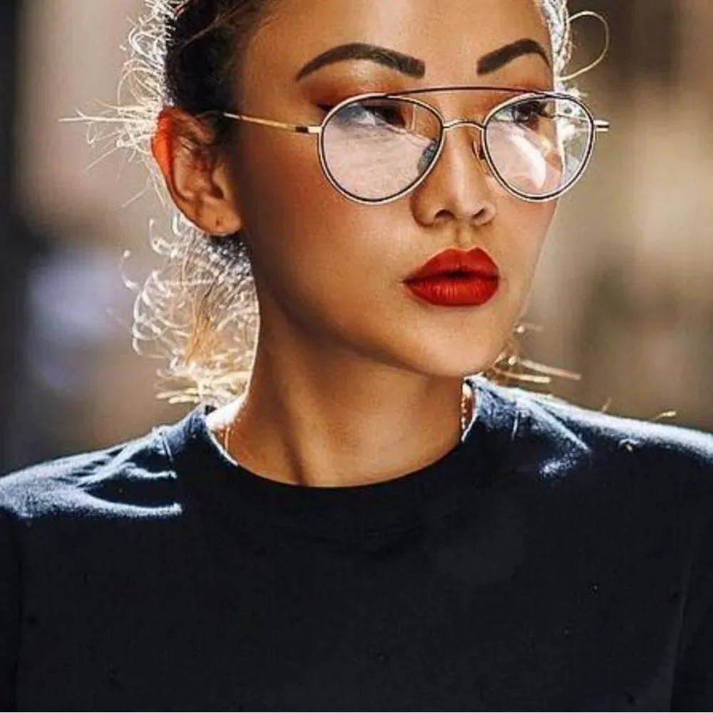 Thom Browne Oval Sunglasses TB109 CTGLDNVY Gold/Black 53mm. Unisex